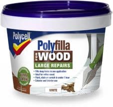 Polycell Polyfilla Wood Large Repair - 250gm White Tub