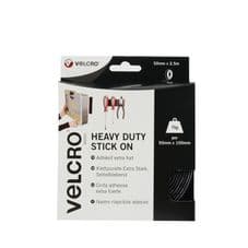 VELCRO® Brand Heavy Duty Stick On Tape - 50mm x 2.5m Black