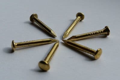 15mm x 1.8mm ESCUTCHEON PINS BRASS PLATED