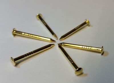 20mm 1.80mm ESCUTCHEON PINS BRASS PLATED