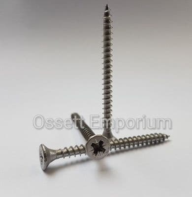 5.0mm No. 10 A2 304 Stainless Steel Pozi Countersunk Chipboard Wood Screws