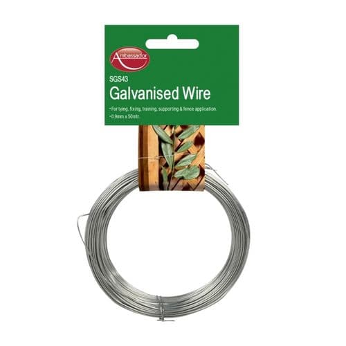Ambassador Galvanised Wire - 0.9mm x 50m