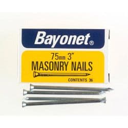 Bayonet Masonry Nails - Zinc Plated (Box Pack) - 75mm