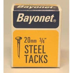 Bayonet Tacks (Fine Cut Steel) - Blue (Box Pack) - 20mm