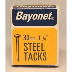 Bayonet Tacks (Fine Cut Steel) - Blue (Box Pack) - 30mm