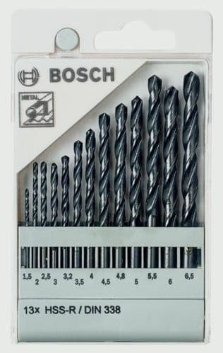 Bosch Metal Drill Bit Set HSS-R DN338 - 13 Piece