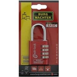 Burg-Wächter 4 Dial  Combi Lock Padlock - 40mm Assorted Colours