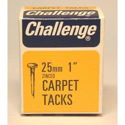 Challenge Carpet Tacks - Zinc Plated (Box Pack) - 25mm