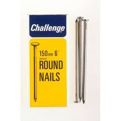 Challenge Round Wire Nails - Bright Steel (Box Pack) - 150mm
