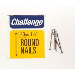Challenge Round Wire Nails - Bright Steel (Box Pack) - 40mm