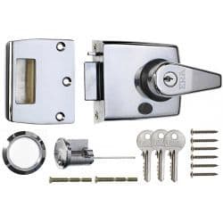 Era Double Locking Nightlatch 40mm - Finish: Polished Chrome Body - Chrome Cylinder