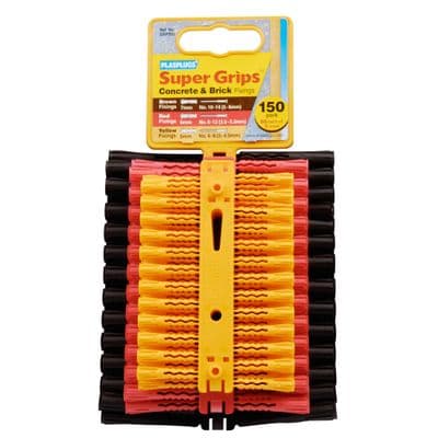 Plasplugs Super Grips Fixings Mixed - 150 Pack