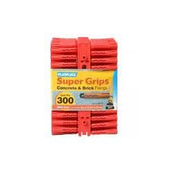 Plasplugs Super Grips Fixings - Red - 300 Pack
