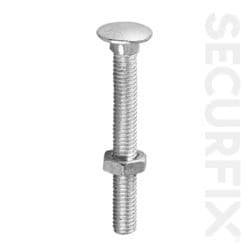 Securfix Carriage Bolt Zinc Plated M6X100mm - 20 Pack
