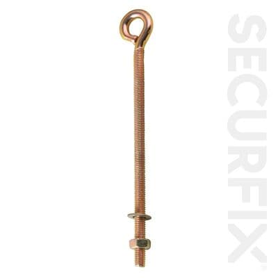 Securfix Eye Bolt Zinc Plated M6X100mm - 5 Pack