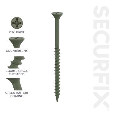 Securfix Green Decking Screws - 9 x 2