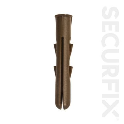 Securfix Heavy Duty Wall Plugs Brown - 20 Pack
