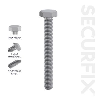 Securfix Hex Head Set Screws - M8 x 3 9/16”-M8 x 90mm | Pack of 100