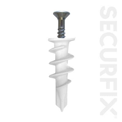 Securfix Plasterboard Anchors With Screws Nylon - 20 Pack