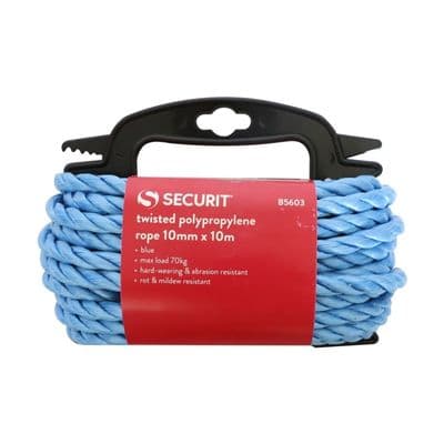 Securit Twisted Polypropylene Rope Blue - 10mm x 10m
