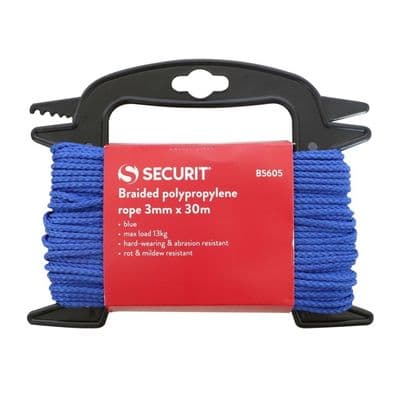 Securit Twisted Polypropylene Rope Blue - 3mm x 30m