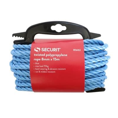 Securit Twisted Polypropylene Rope Blue - 8mm x 15m