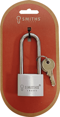 Smiths Locks Aluminium Padlock Long Shackle - 40mm