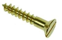 Solid Brass Wood Screw - Countersunk Slotted Head