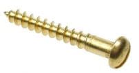 Solid Brass Wood Screw - Slotted Round Head