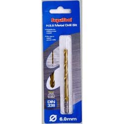 SupaTool Titanium Coated HSS Drill Bits - 6.0 x 93mm