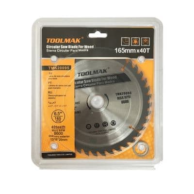 Toolmak Circular Saw Blade For Wood 40t - 165mm
